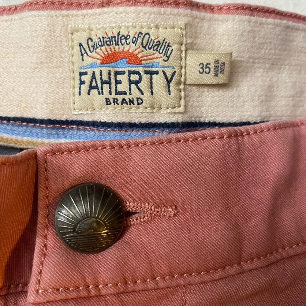 Faherty Organic Cotton Tencel Blend Shorts Size 35 8” Inseam